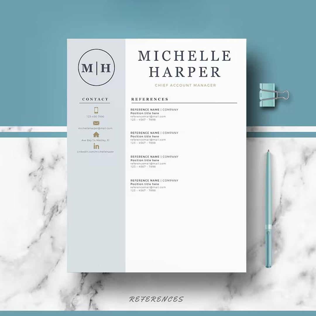 Professional Modern Resume Template and Cover Letter for Word and Pages, Resume Design, CV Template for Word, Professional CV, Instant Download Resume