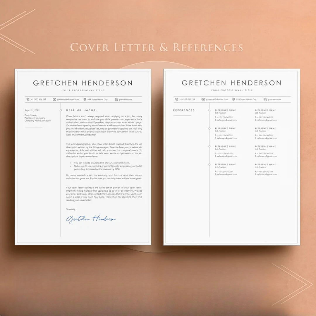 Professional Resume Template for MS Word, Mac Pages, Google Docs, Modern Resume/CV Template, Instant Download