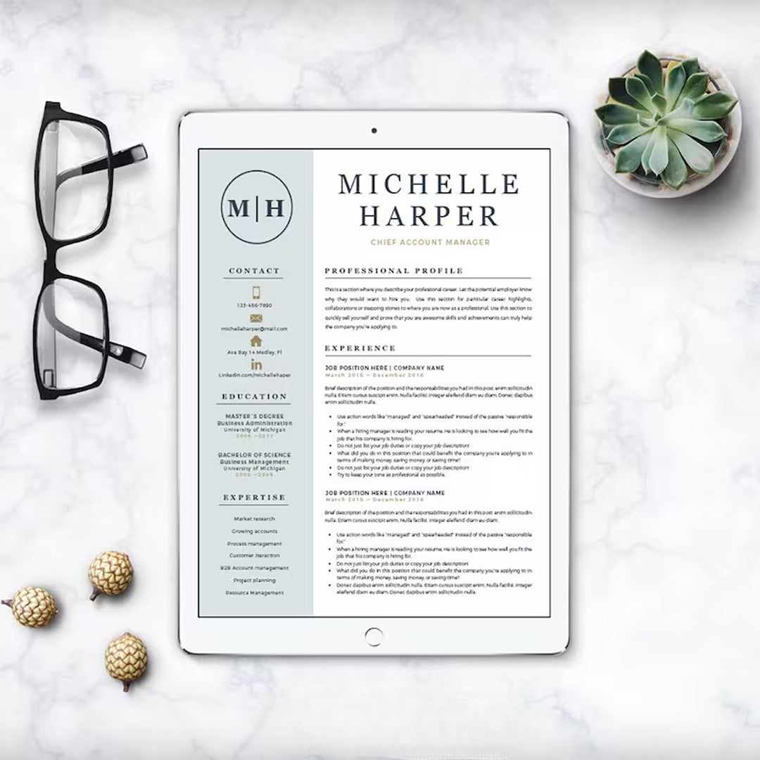 Professional Modern Resume Template and Cover Letter for Word and Pages, Resume Design, CV Template for Word, Professional CV, Instant Download Resume