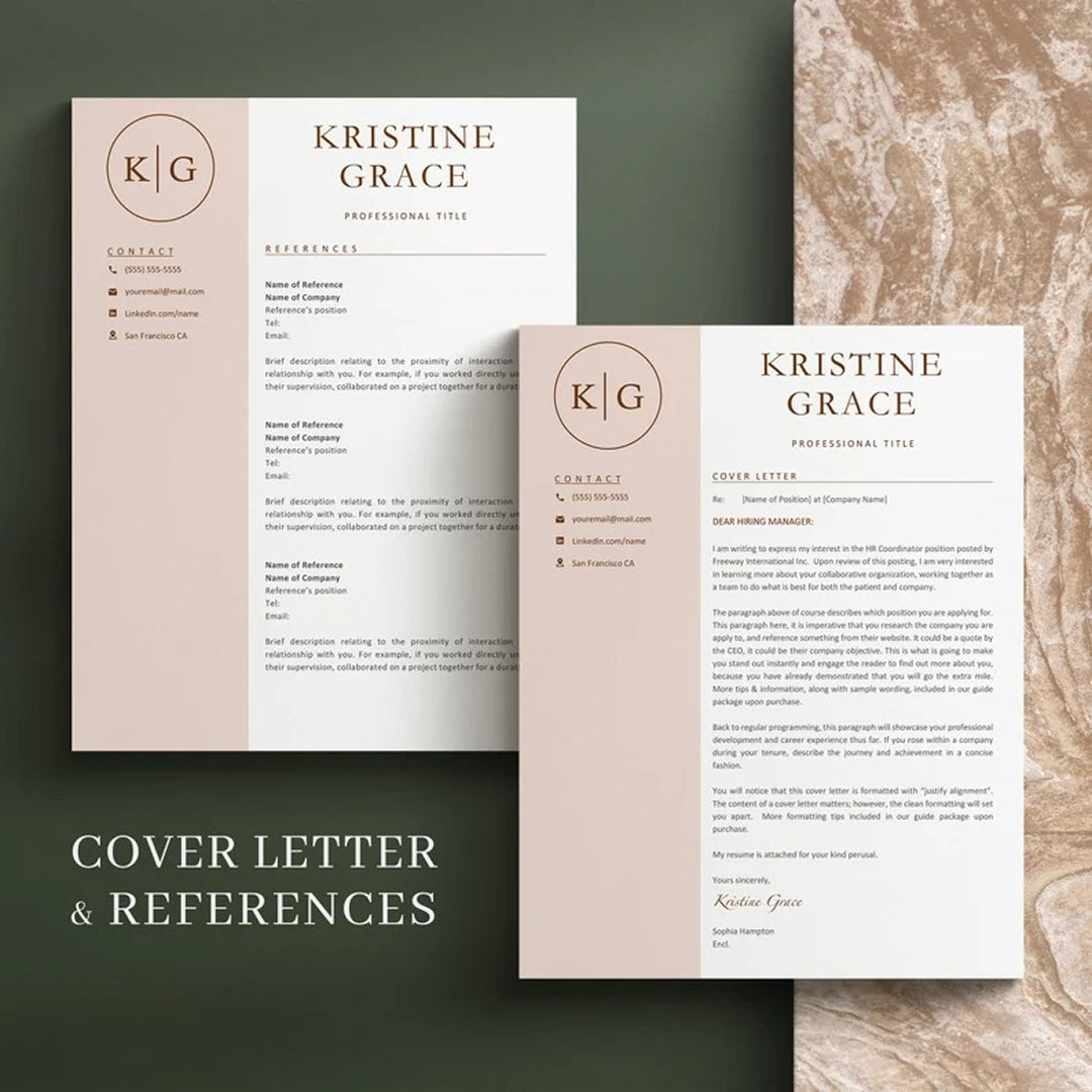 Professional Modern Resume Template and Cover Letter for Word, Google Docs, Instant Download