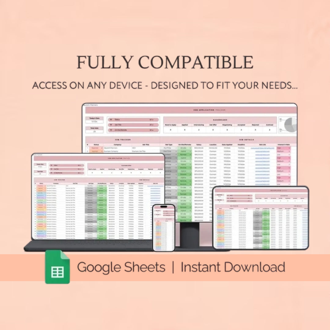 Job Application Tracker, Job Search Dashboard Google Sheet Job Tracker Spreadsheet Editable Resume Application Tracker Simple Career Planner